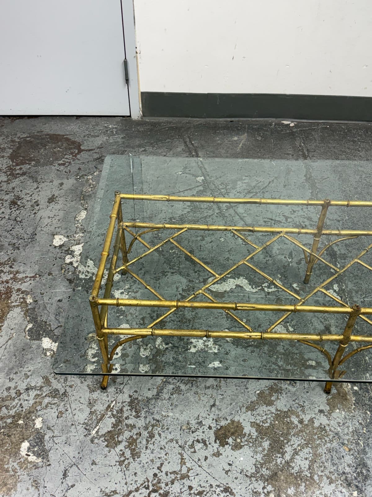 Vintage Golden Faux Bamboo Coffee Table - Thumbnail 11