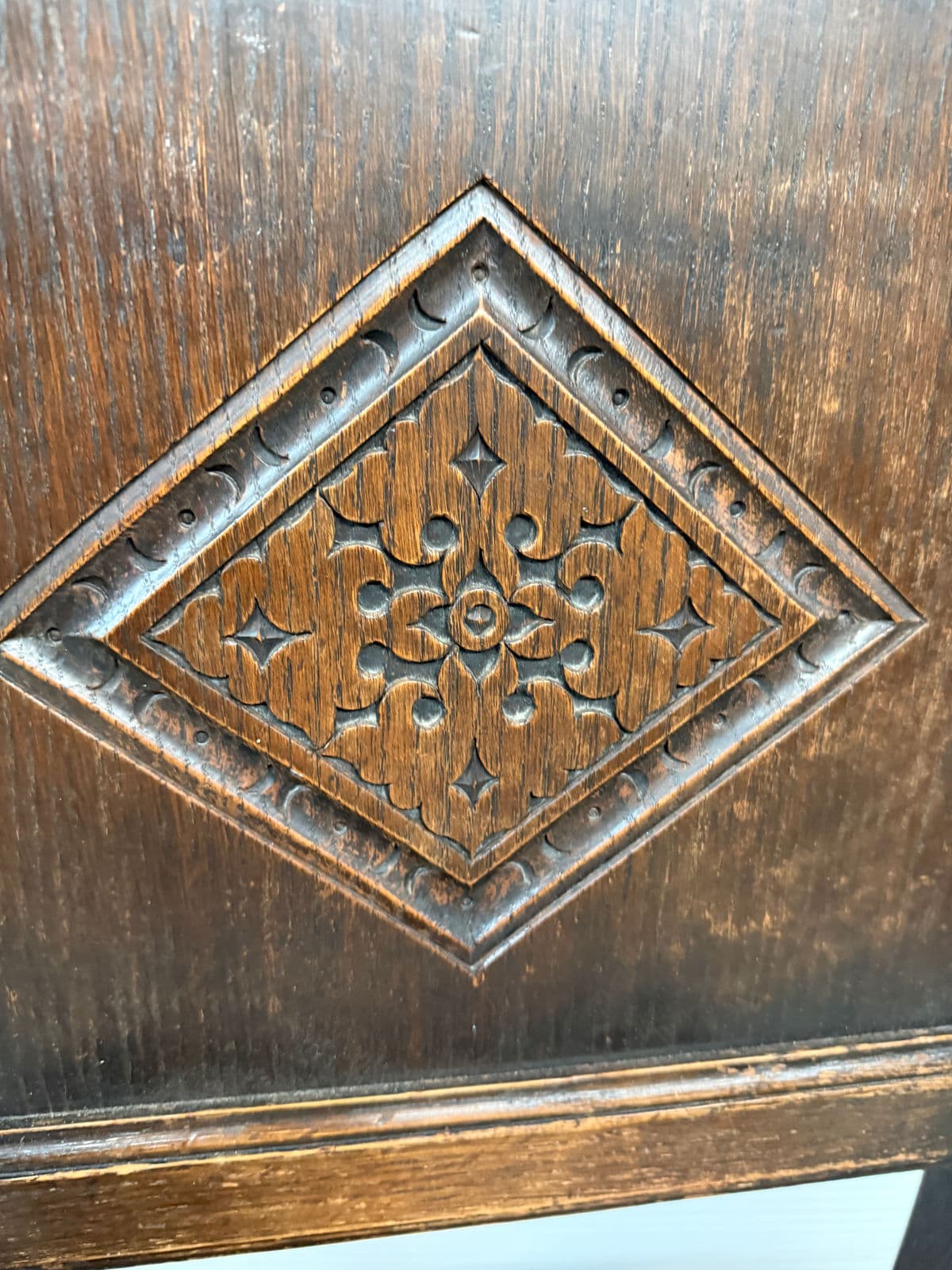 17th Century Oak Wood Side Chairs, Pair - Thumbnail 6