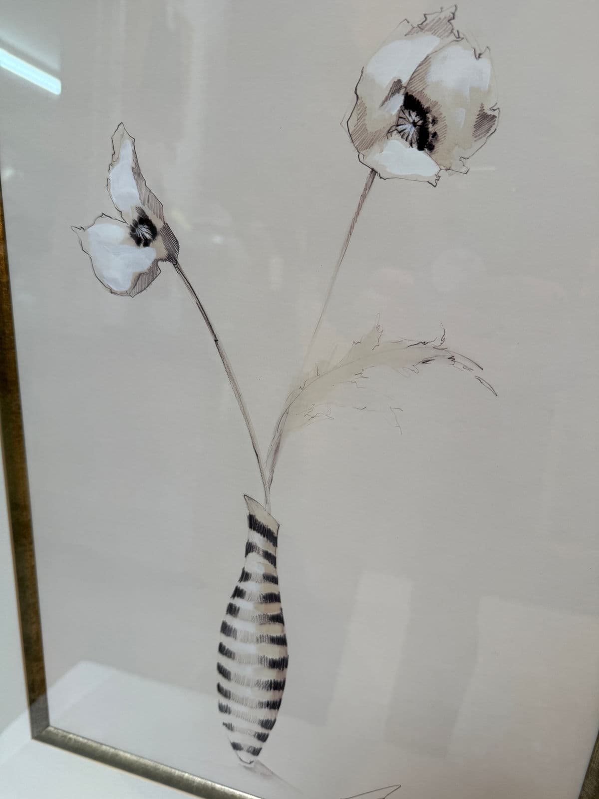 Elizabeth Jardine Striped Vase With Flowers Art Print, Signed - Thumbnail 13