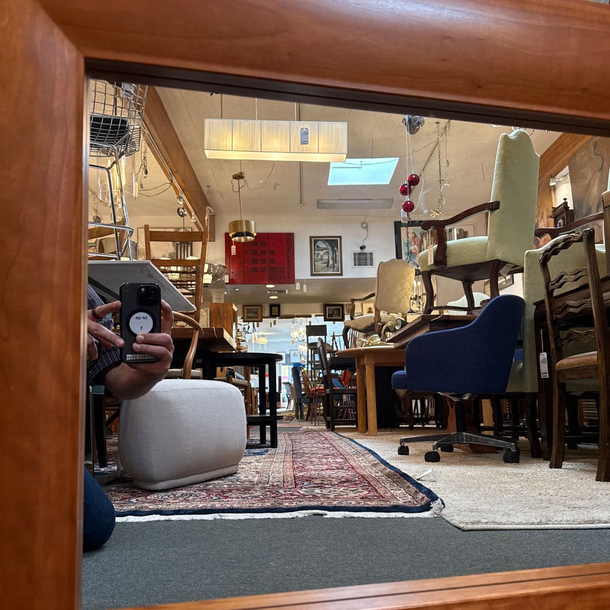 Contemporary Cherry Wood Wall Mirror - Thumbnail 13