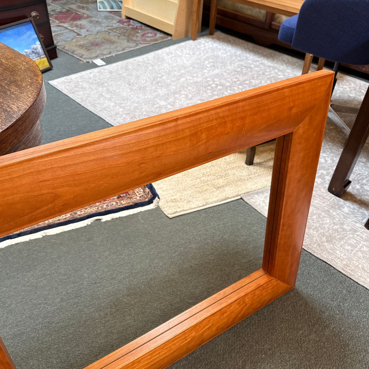 Contemporary Cherry Wood Wall Mirror - Thumbnail 12