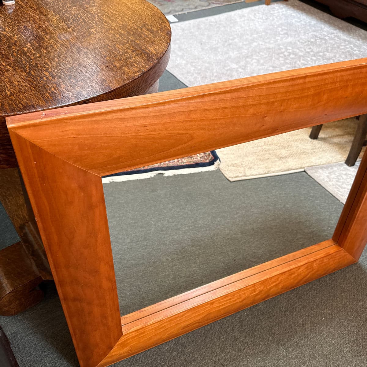 Contemporary Cherry Wood Wall Mirror - Thumbnail 11