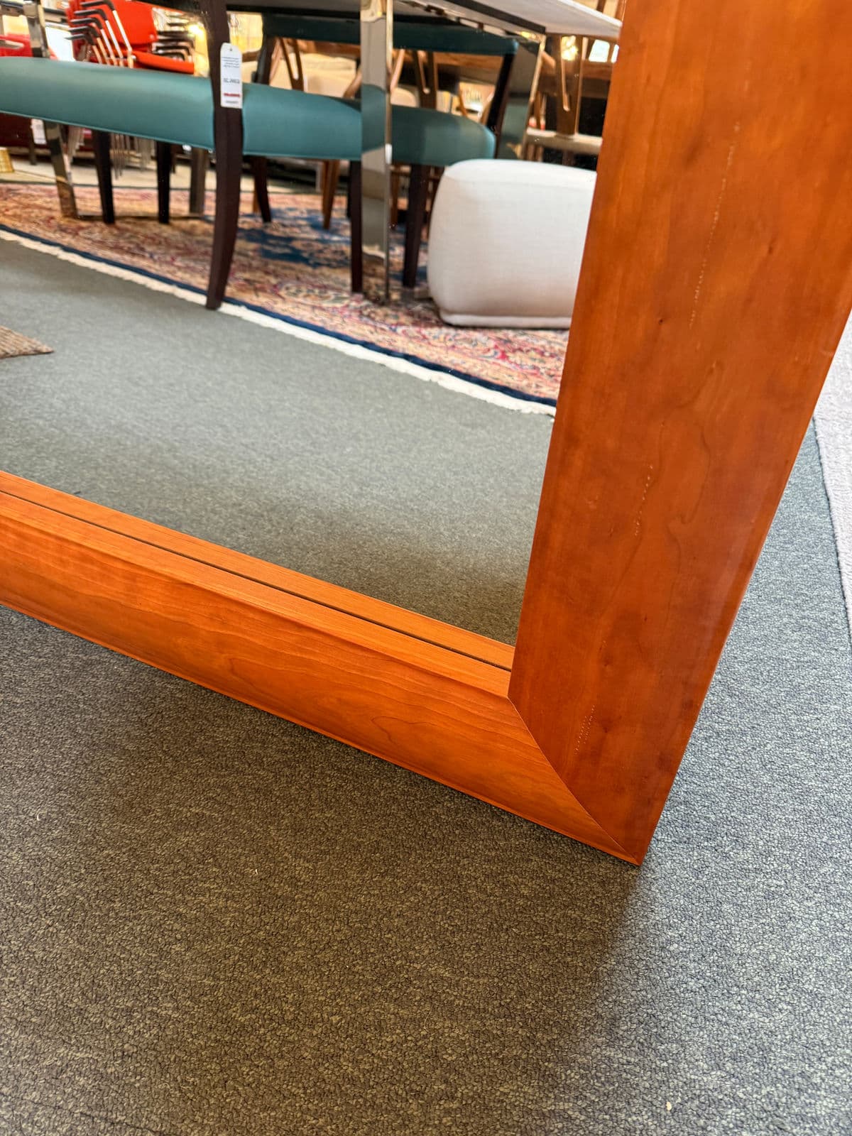 Contemporary Cherry Wood Wall Mirror - Thumbnail 8