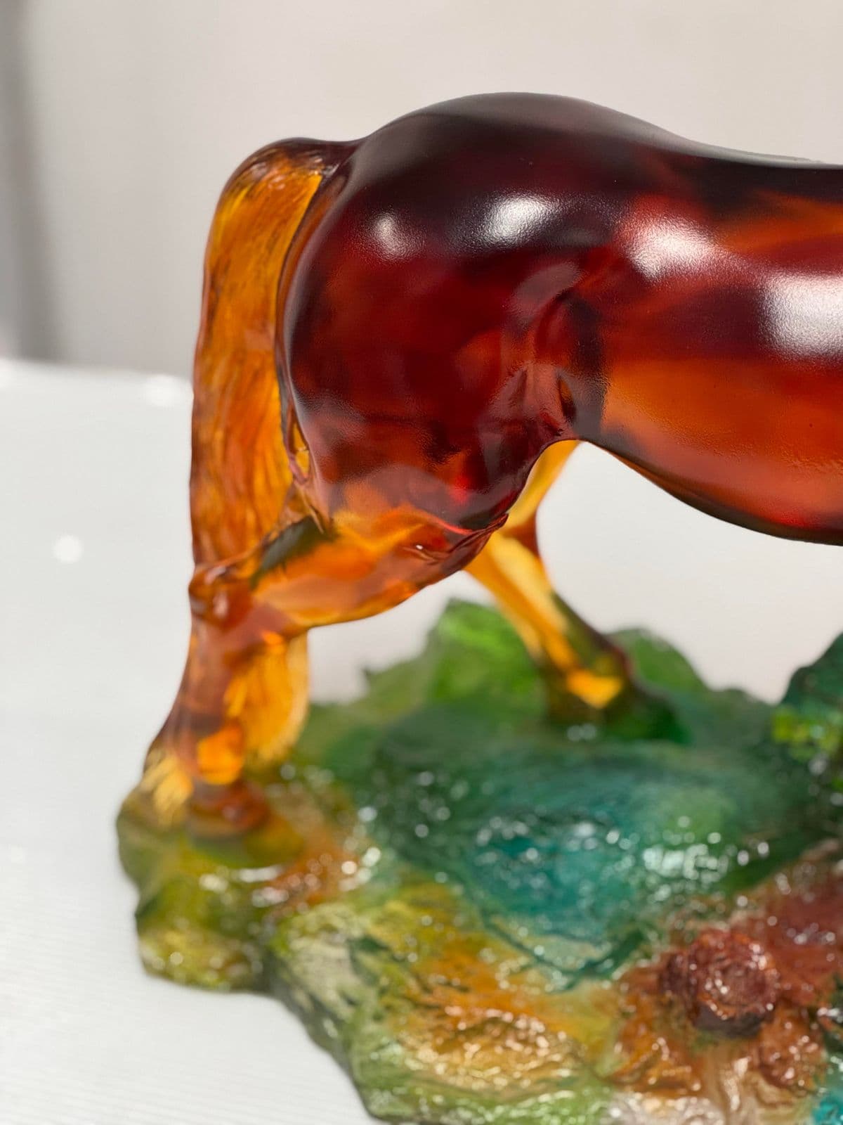 LiuLi Crystal Art Fire Horse Sculpture - Thumbnail 10