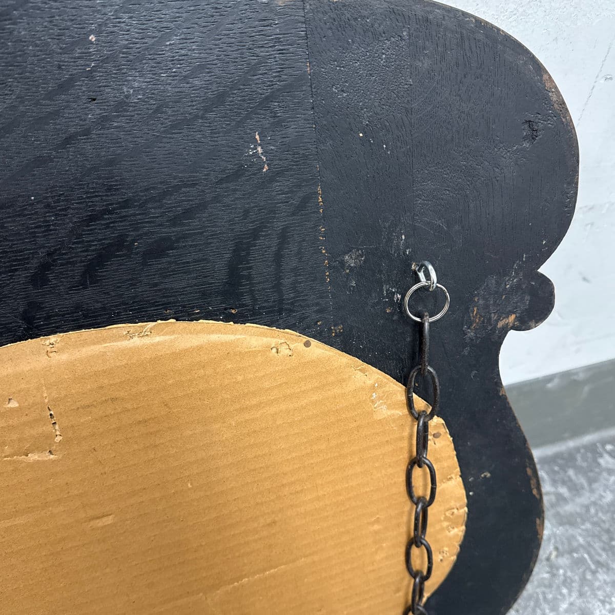 Circa 1920's Tiger Oak Wood Wall Mirror With Hanging Hooks - Thumbnail 13