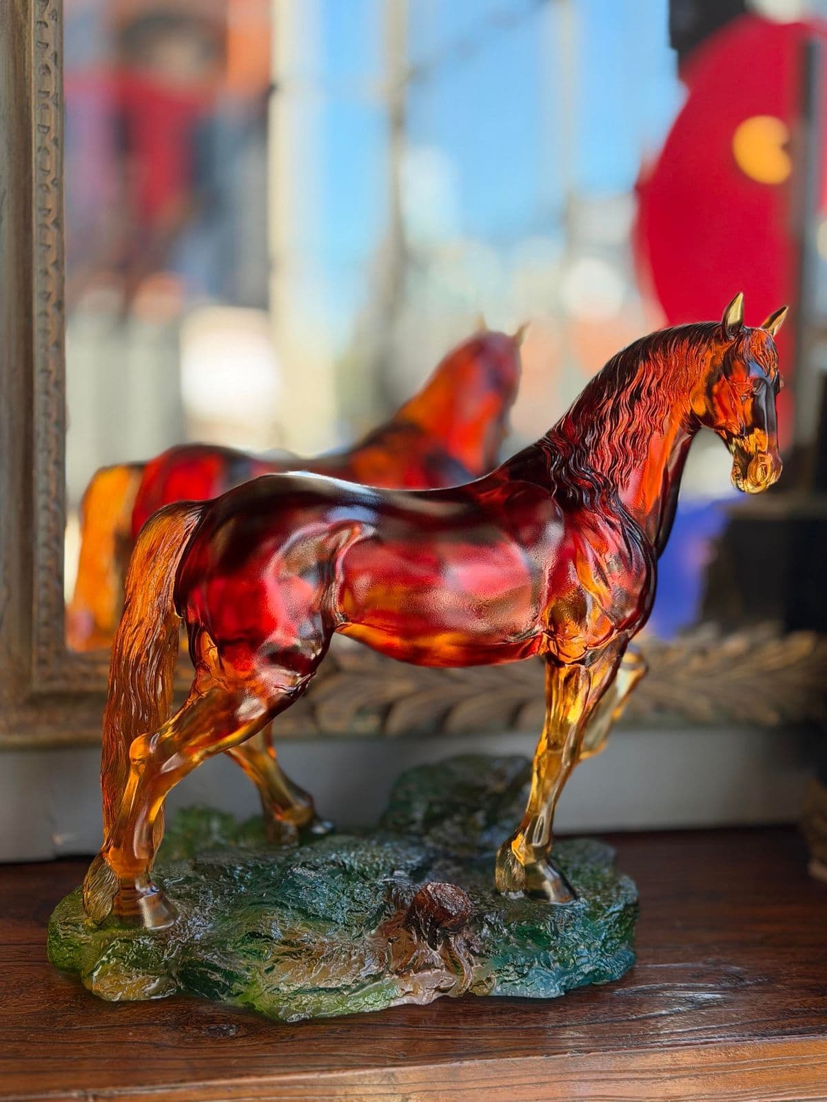LiuLi Crystal Art Fire Horse Sculpture - Thumbnail 13