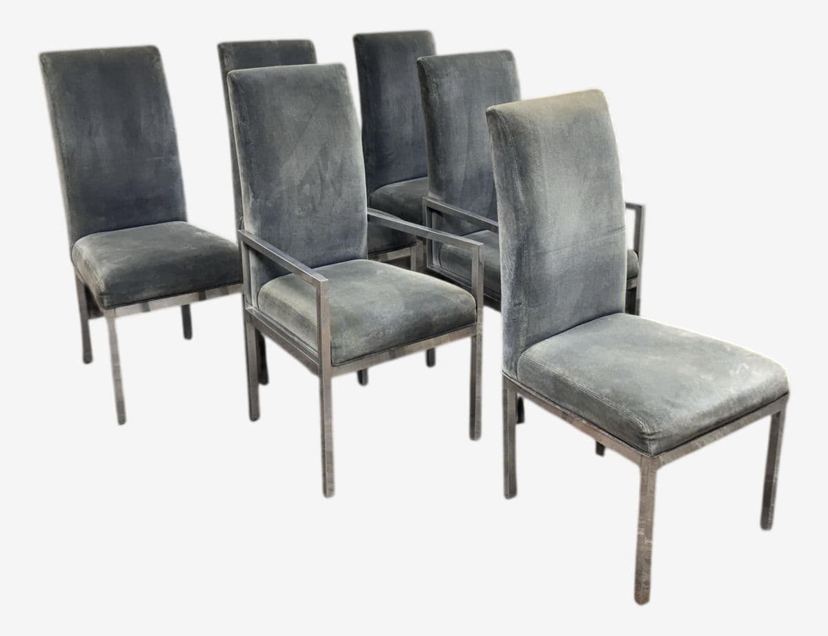 Circa 1970's Milo Baughman for D. I. A. Dining Chairs, Set of Six - Image 1