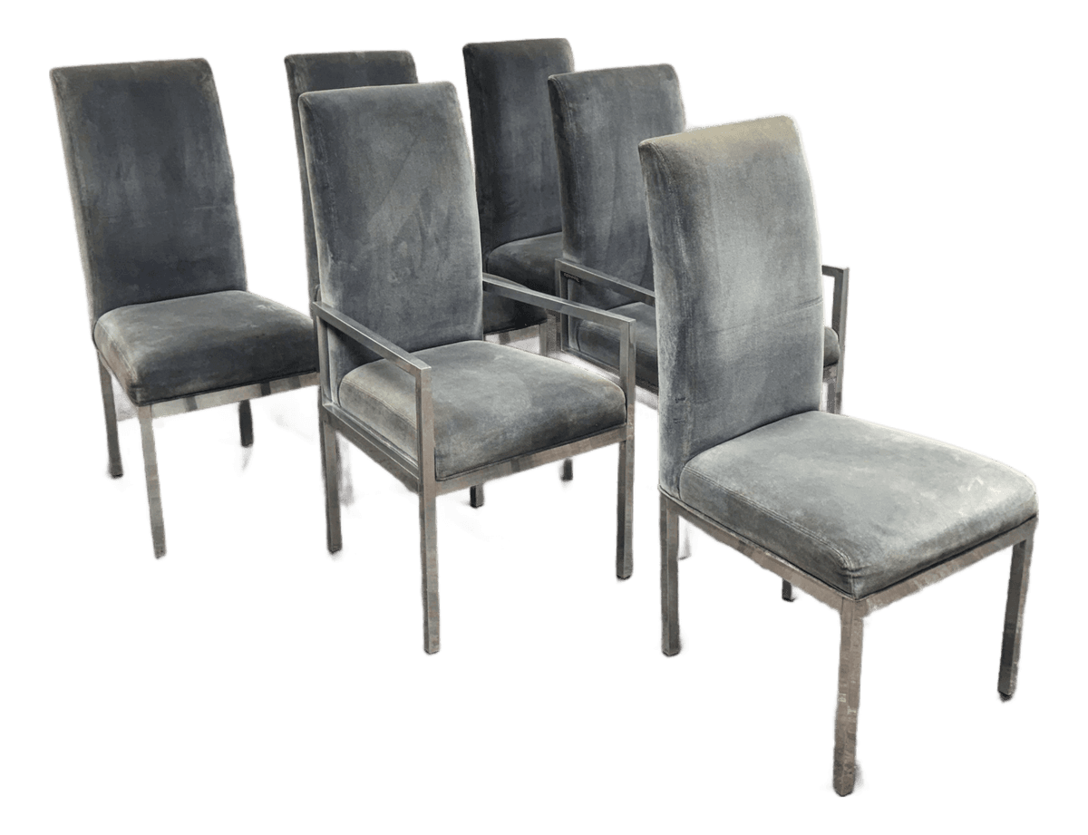 Circa 1970's Milo Baughman for D. I. A. Dining Chairs, Set of Six - Thumbnail 2