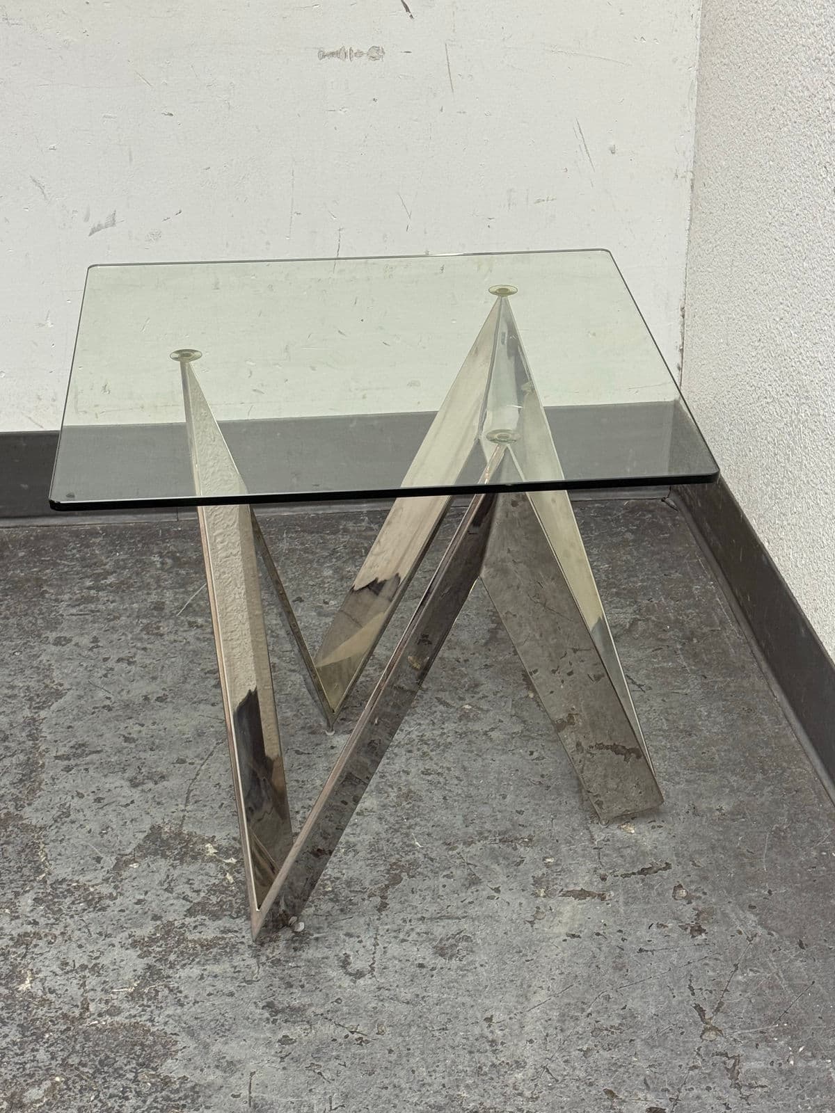 Calvin Chrome + Glass Side Tables, Pair - Thumbnail 11