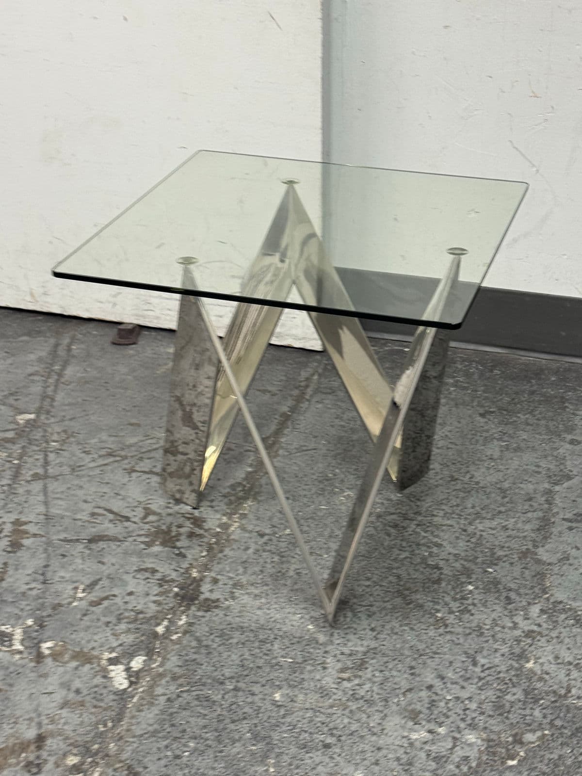Calvin Chrome + Glass Side Tables, Pair - Thumbnail 9