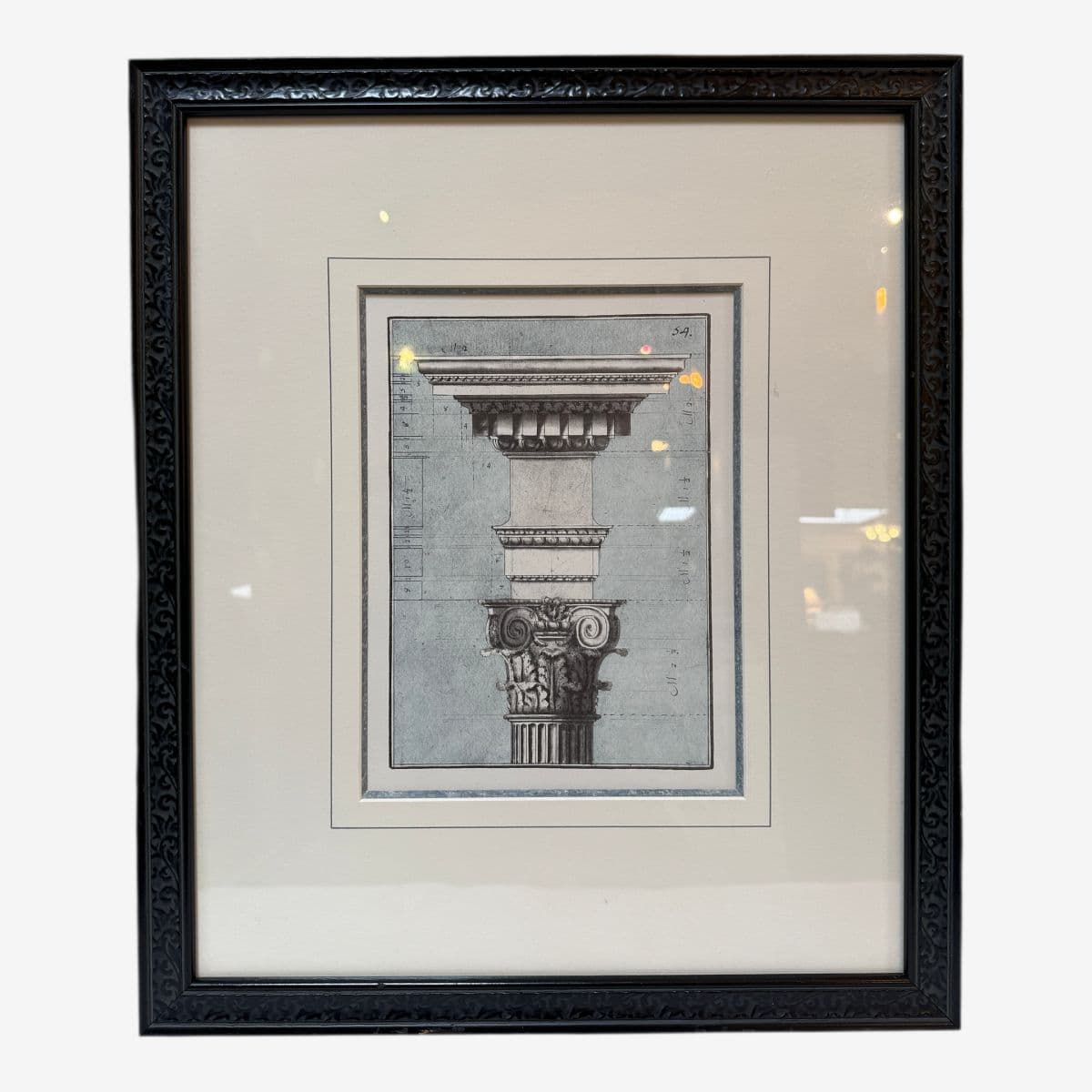 Architectural Corinthian Capital Print, Framed - Image 1