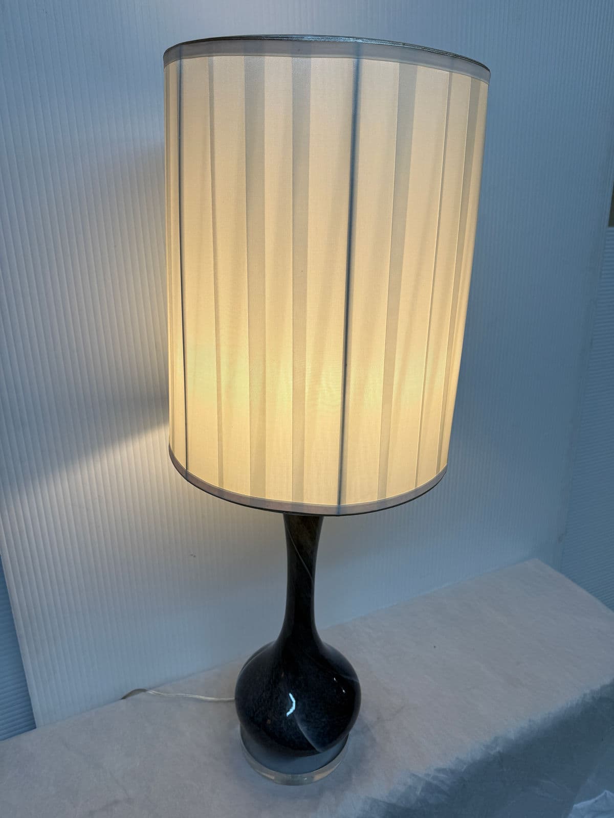 Long Neck Deep Blue Table Lamp - Thumbnail 3