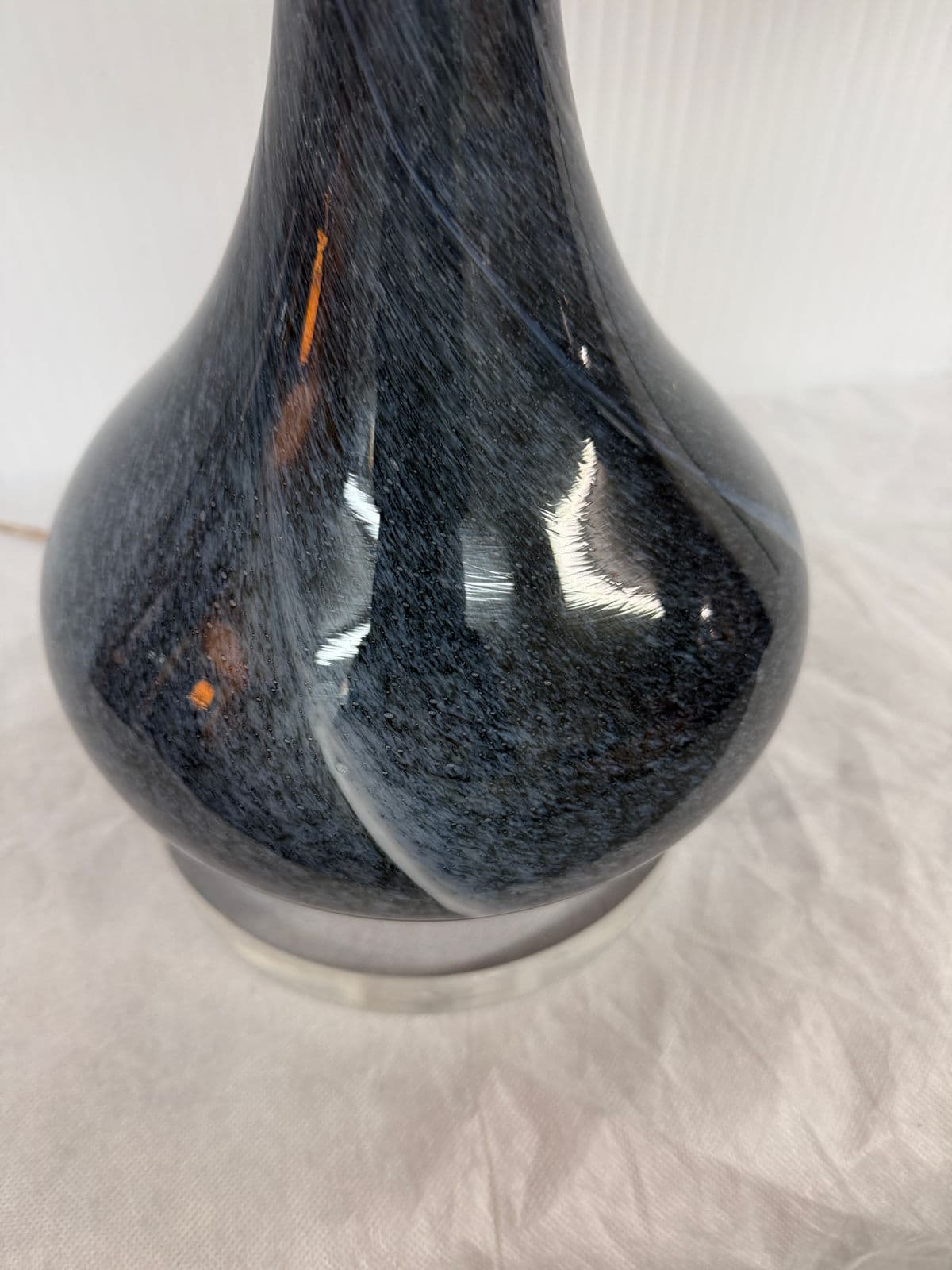 Long Neck Deep Blue Table Lamp - Thumbnail 5