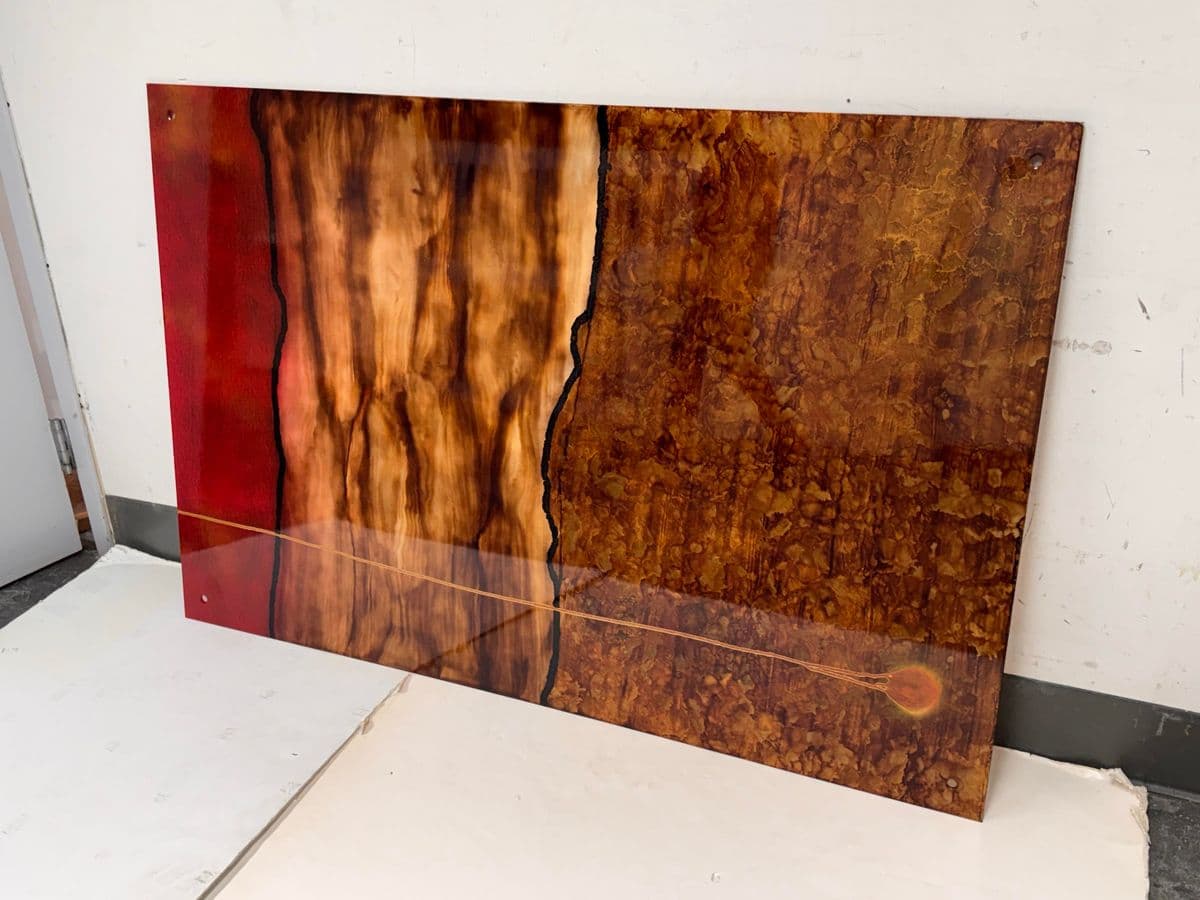 Palomas Painted Glass Panel Wall Art - Thumbnail 4