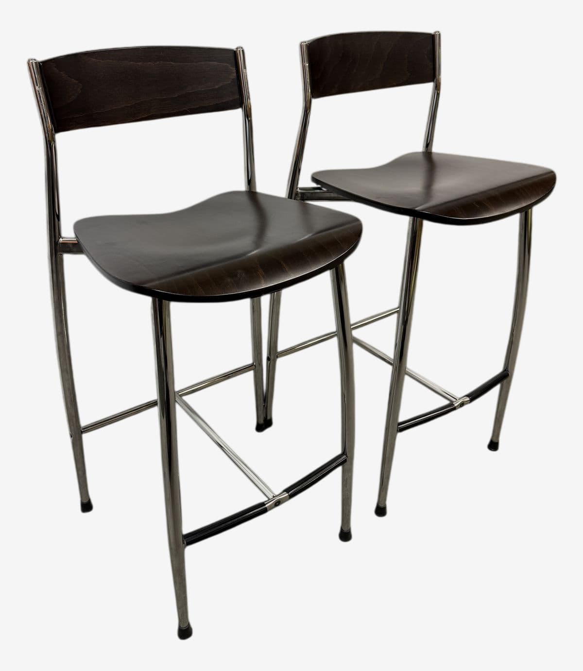 Sergio Mian for Altek Italia Design Baba Counter Bar Stools, Pair - Image 1