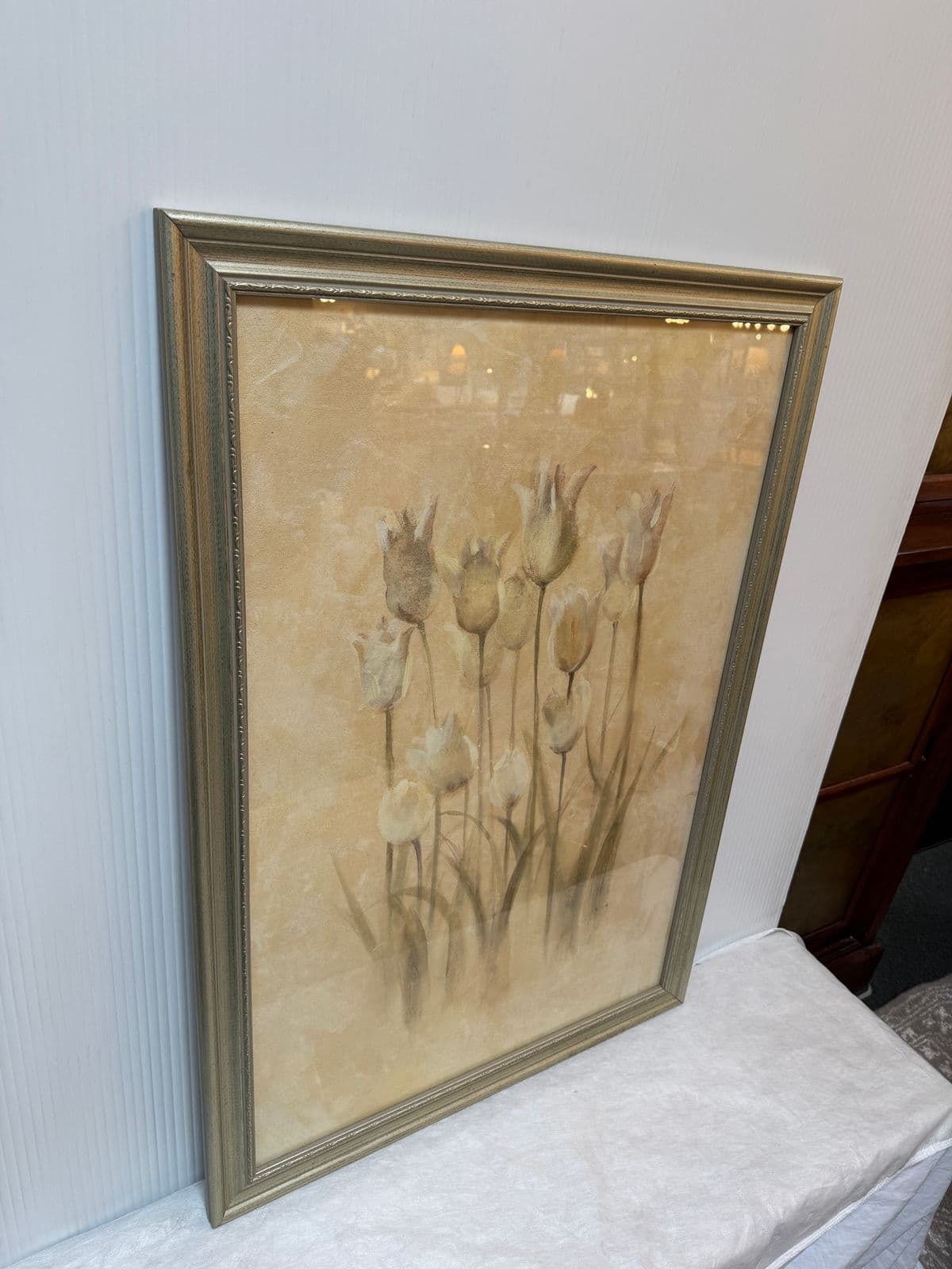 Cheri Blum "White Triumphator Tulips" Art Work, Framed - Thumbnail 3