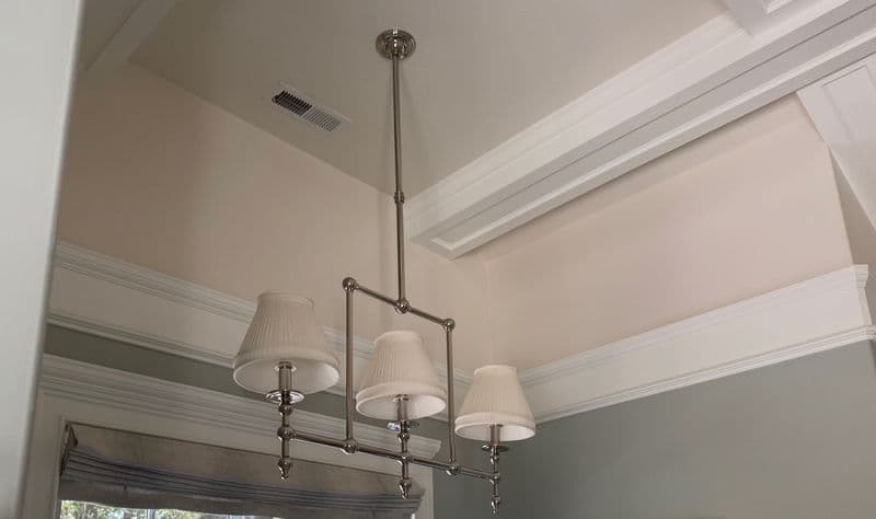 Chrome Pendant Chandelier With Pleated Shades - Thumbnail 14