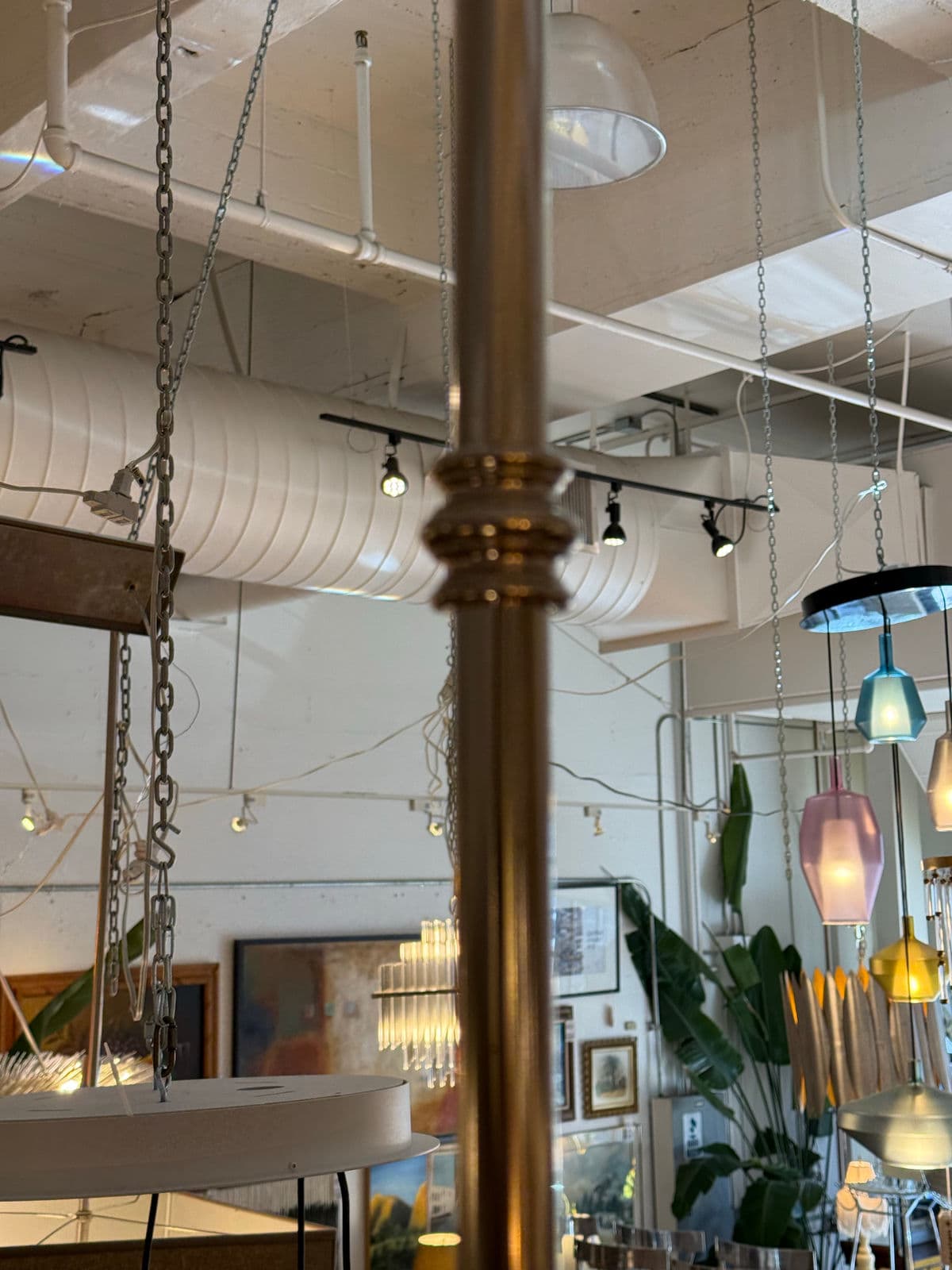 Chrome Pendant Chandelier With Pleated Shades - Thumbnail 11