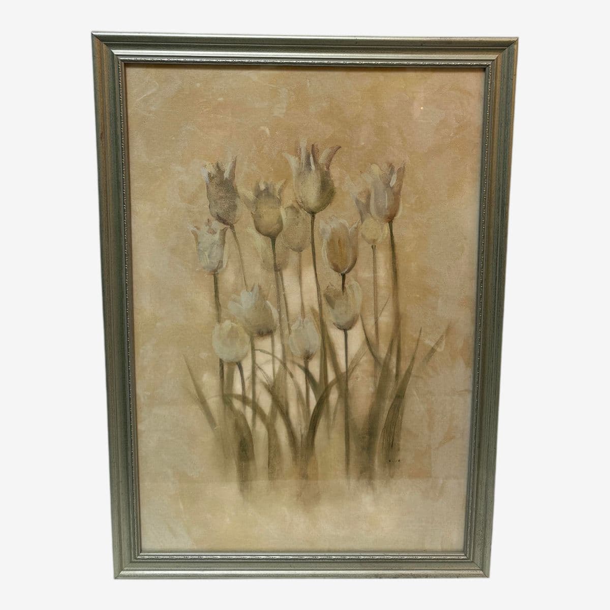 Cheri Blum "White Triumphator Tulips" Art Work, Framed - Image 1