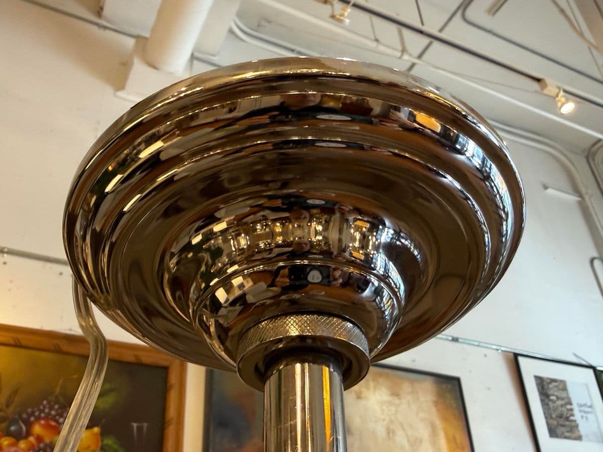 Chrome Pendant Chandelier With Pleated Shades - Thumbnail 12