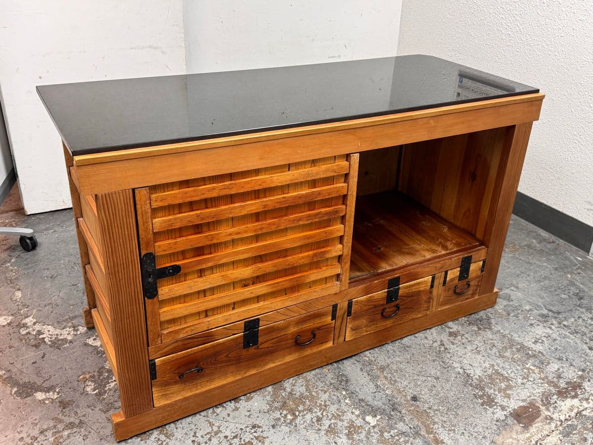 Vintage Japenese Marble Top Tansu - Thumbnail 3