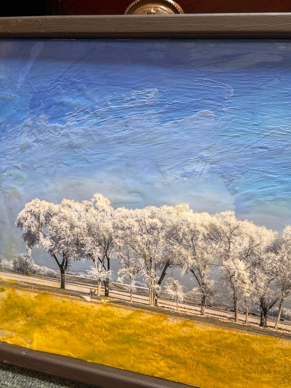 Don Miller Winter Sky Scape Painting, Unsigned - Thumbnail 4