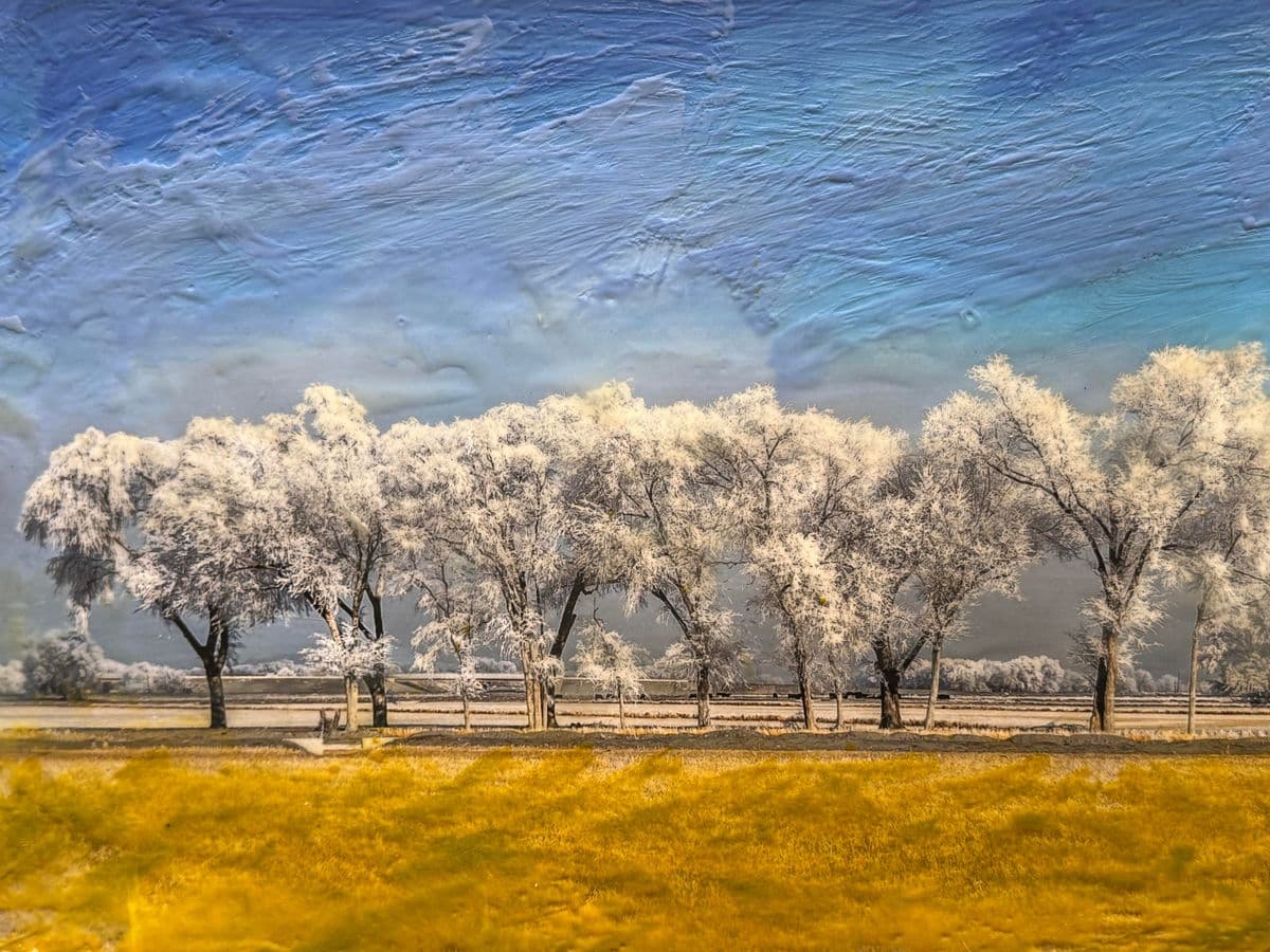 Don Miller Winter Sky Scape Painting, Unsigned - Thumbnail 6