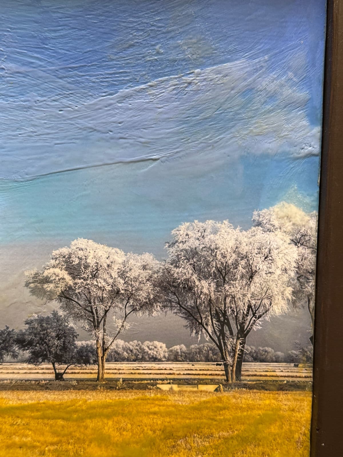 Don Miller Winter Sky Scape Painting, Unsigned - Thumbnail 8