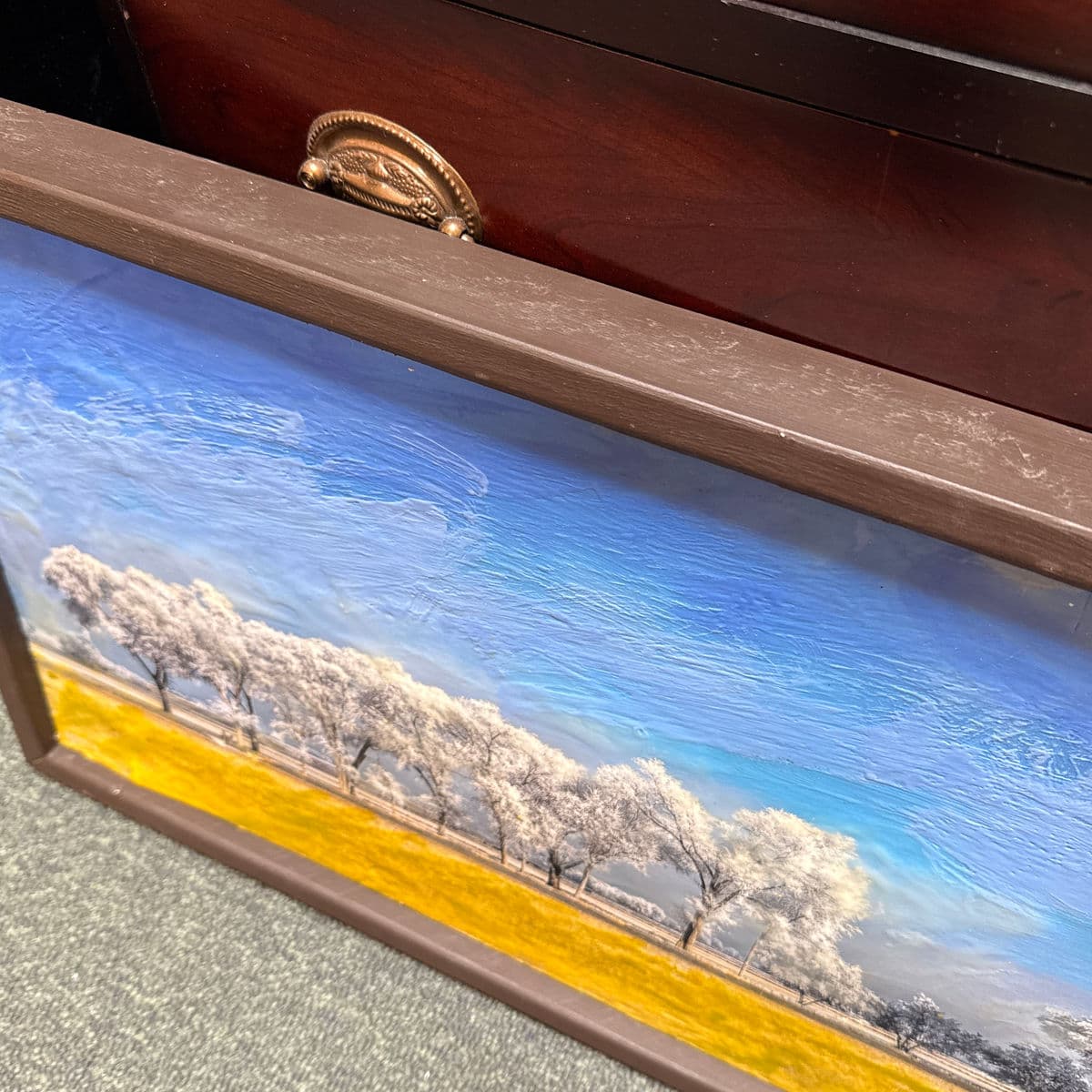 Don Miller Winter Sky Scape Painting, Unsigned - Thumbnail 12