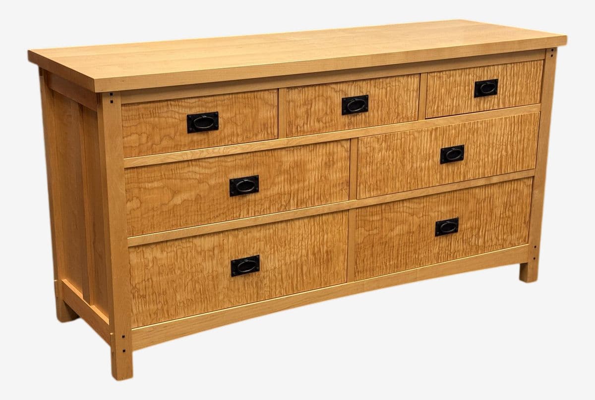 Berkeley Mills Bird's Eye Maple Wood Dresser - Image 1