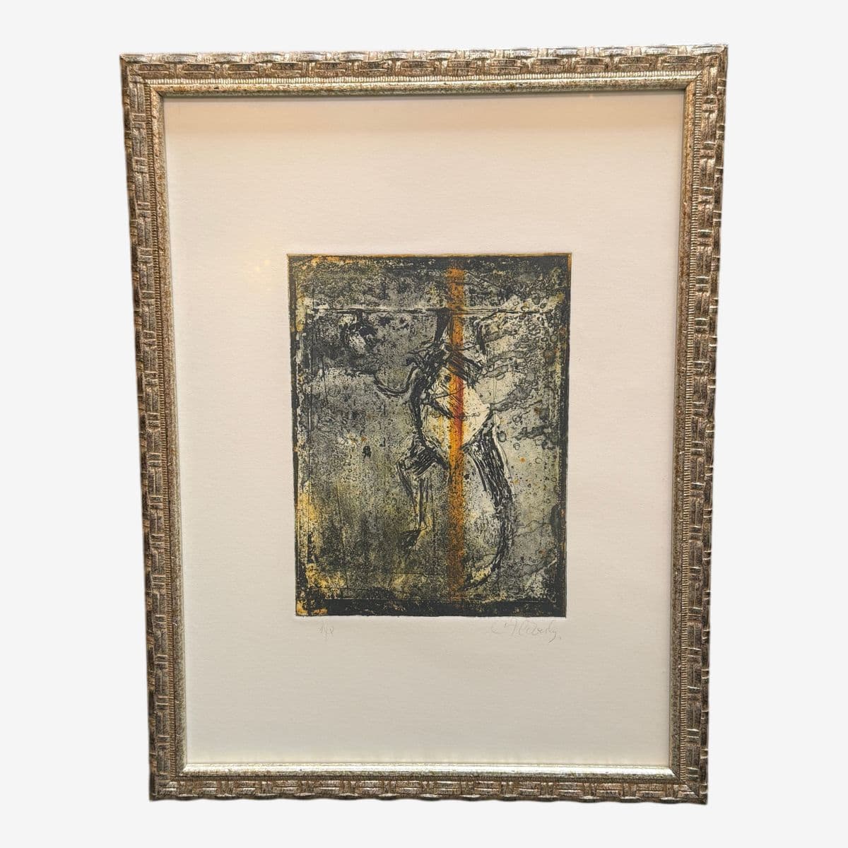 Abstract Expressionistic Etching, Signed - Image 1