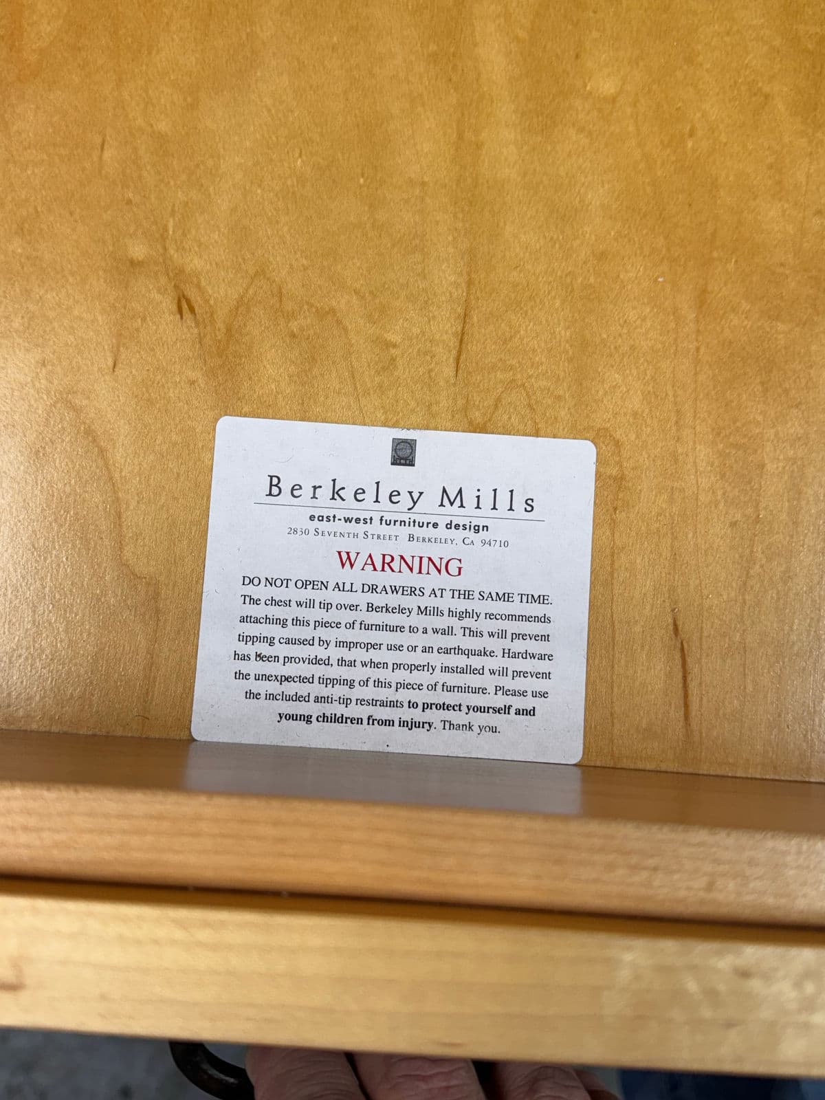 Berkeley Mills Bird's Eye Maple Wood Dresser - Thumbnail 8