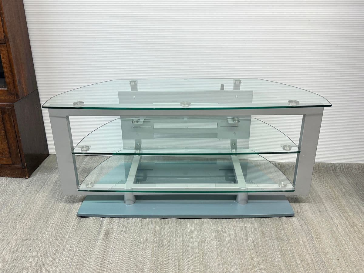 Bdi Contemporary Glass & Metal Tv Stand/Console - Thumbnail 3