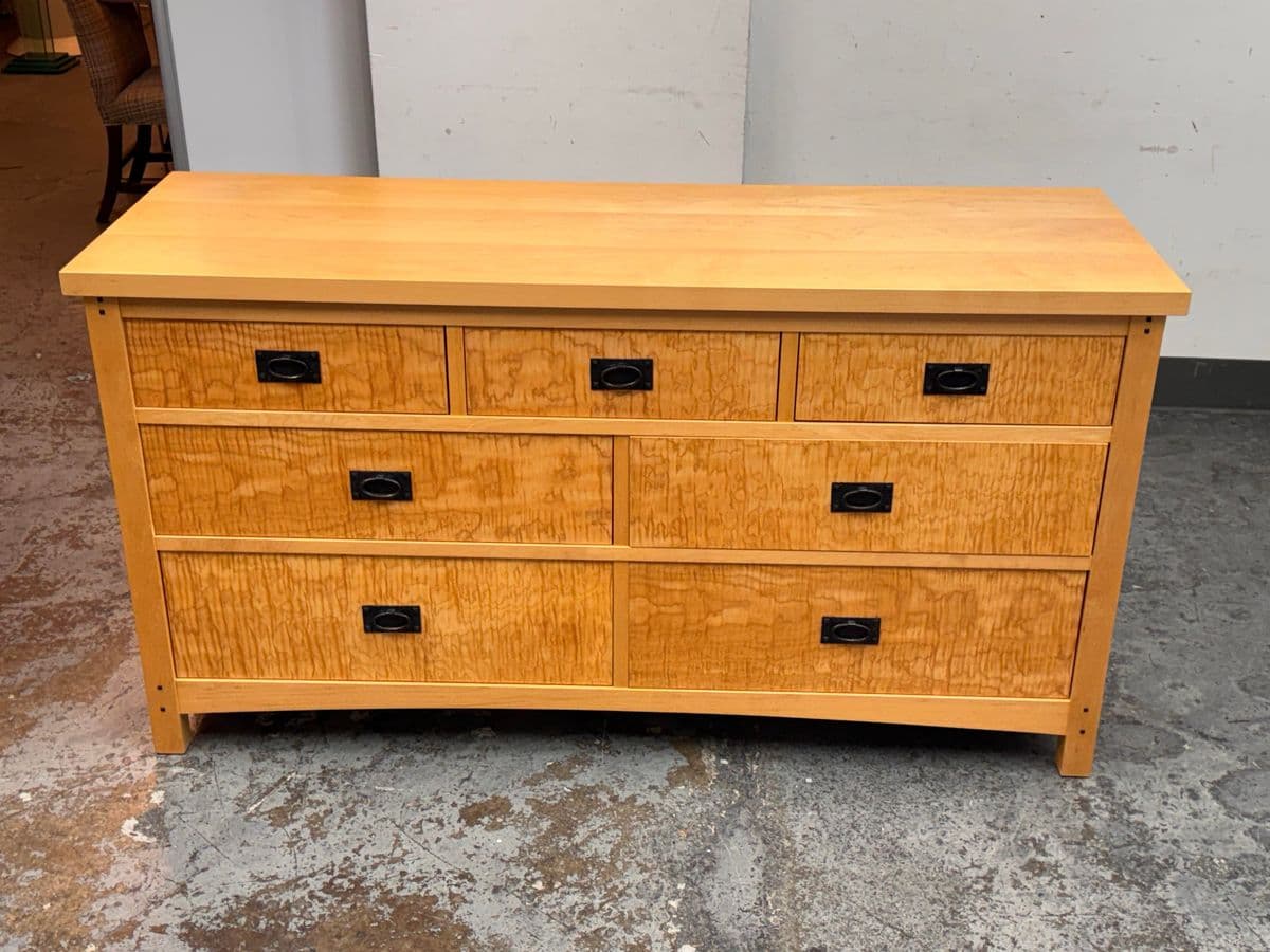 Berkeley Mills Bird's Eye Maple Wood Dresser - Thumbnail 3