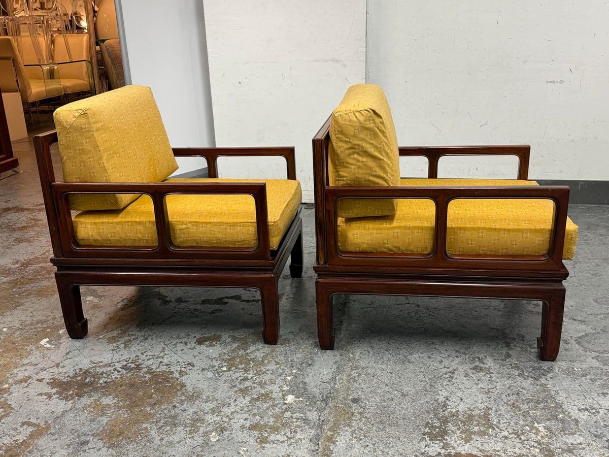 Vintage Asian Style Rosewood Lounge Chairs, Pair - Thumbnail 7