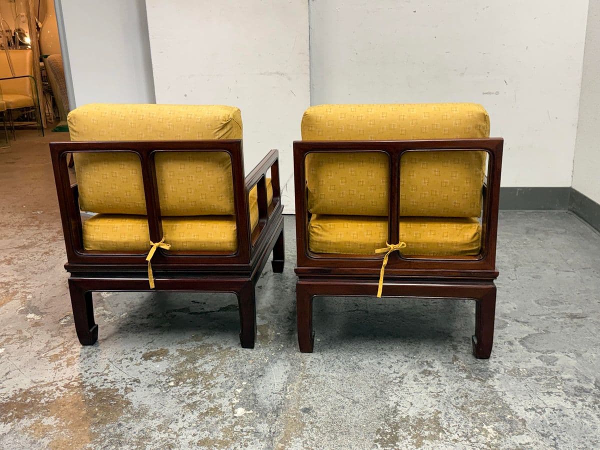 Vintage Asian Style Rosewood Lounge Chairs, Pair - Thumbnail 6