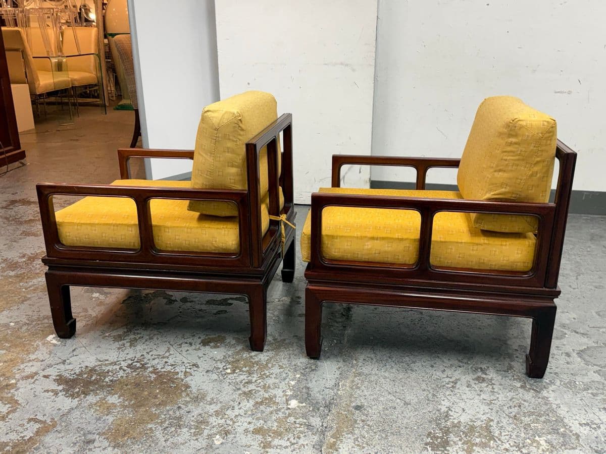 Vintage Asian Style Rosewood Lounge Chairs, Pair - Thumbnail 5