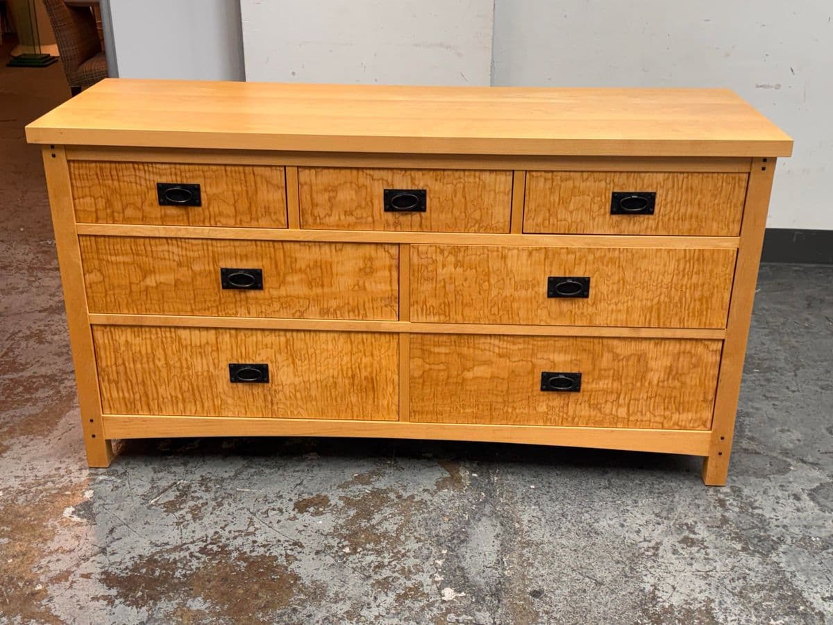 Berkeley Mills Bird's Eye Maple Wood Dresser - Thumbnail 4