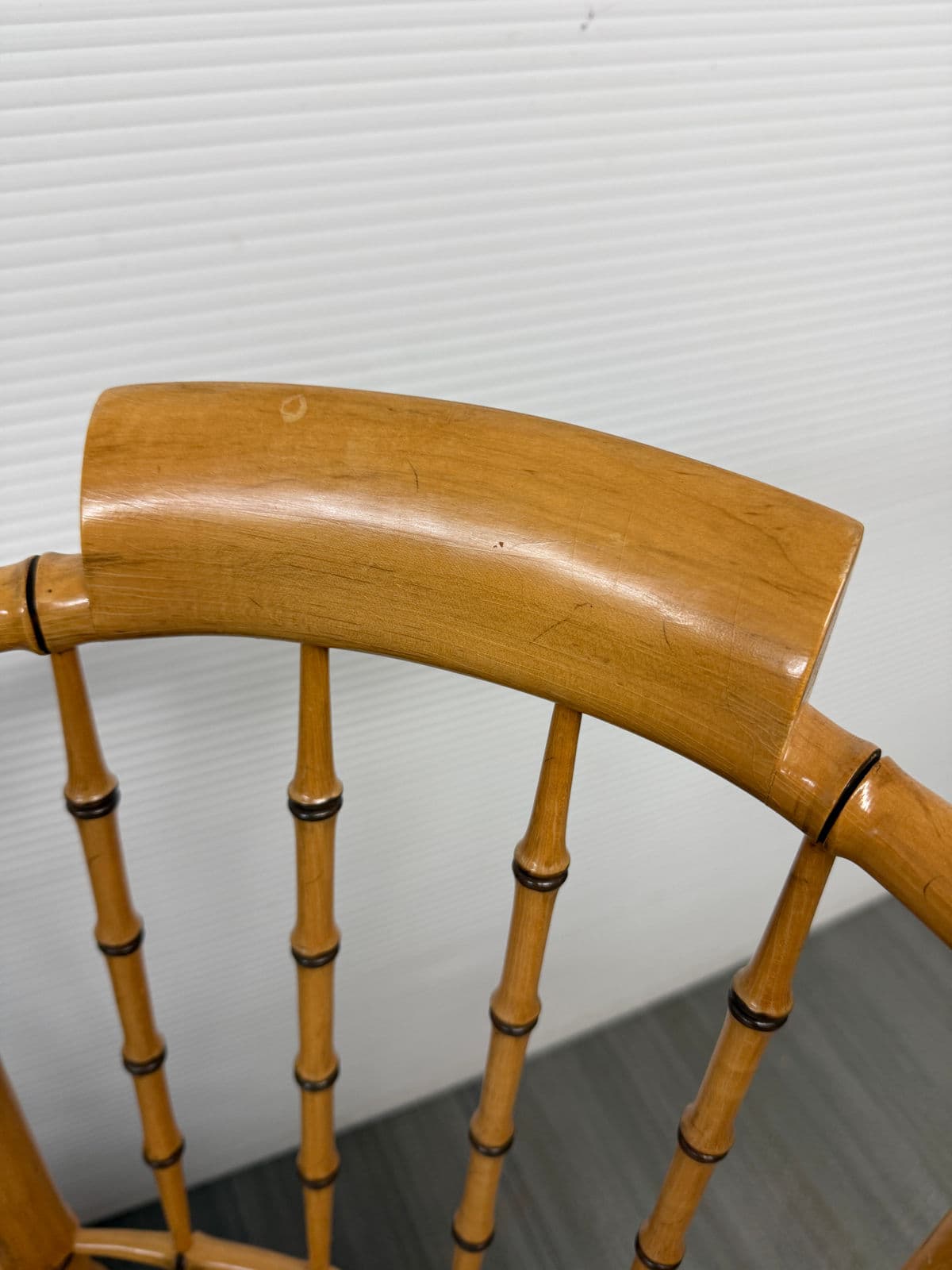 Circa 1960s Baker Furniture Faux Bamboo Windosr Chairs, Pair - Thumbnail 8