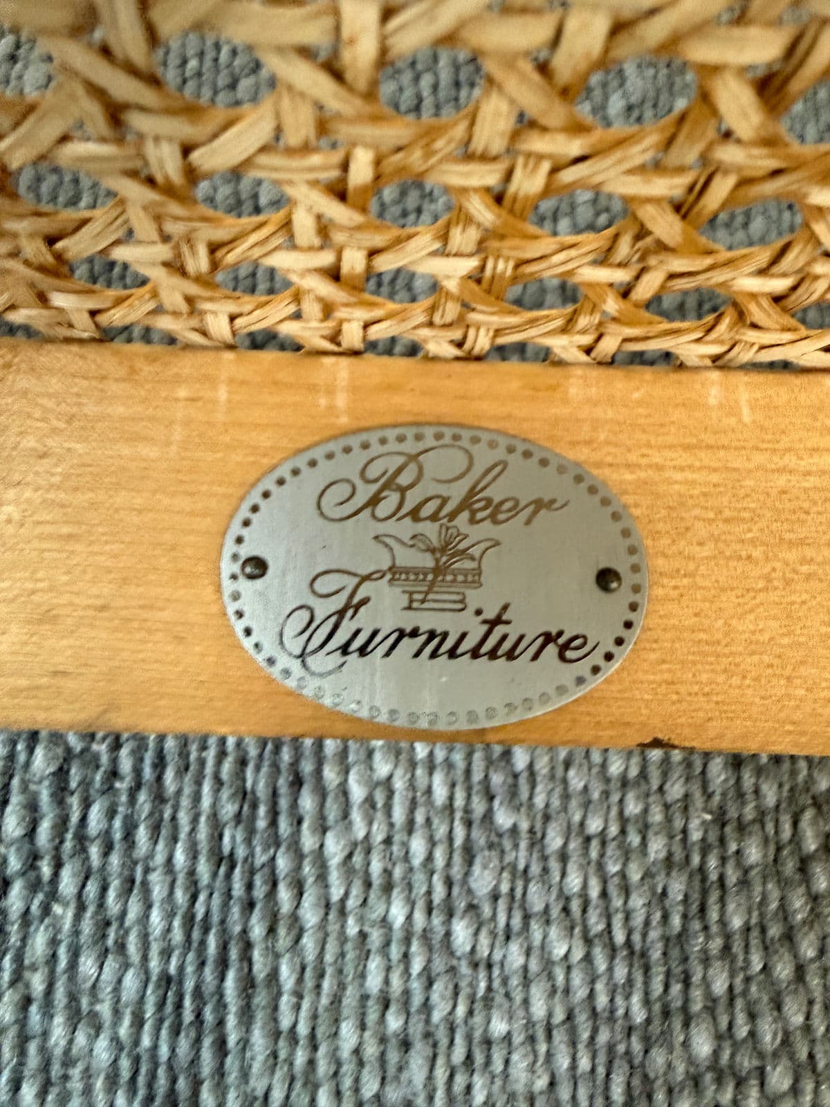 Circa 1960s Baker Furniture Faux Bamboo Windosr Chairs, Pair - Thumbnail 5