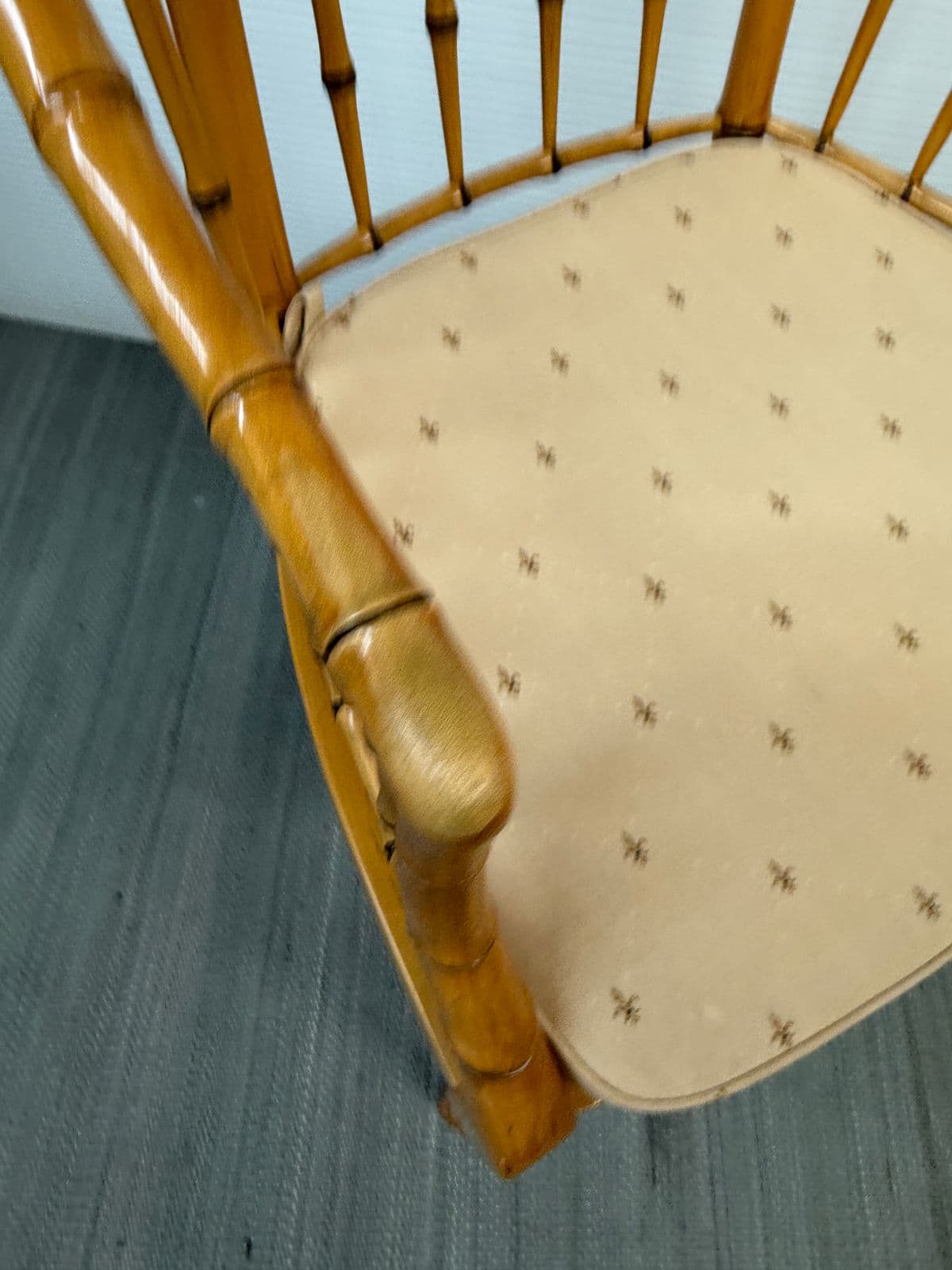 Circa 1960s Baker Furniture Faux Bamboo Windosr Chairs, Pair - Thumbnail 7