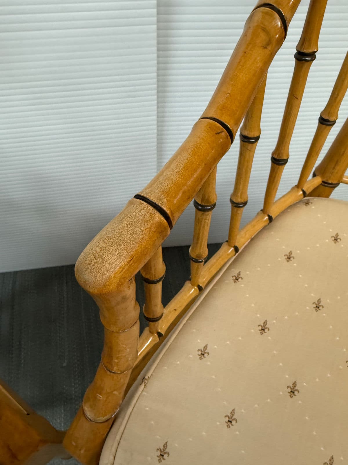 Circa 1960s Baker Furniture Faux Bamboo Windosr Chairs, Pair - Thumbnail 13