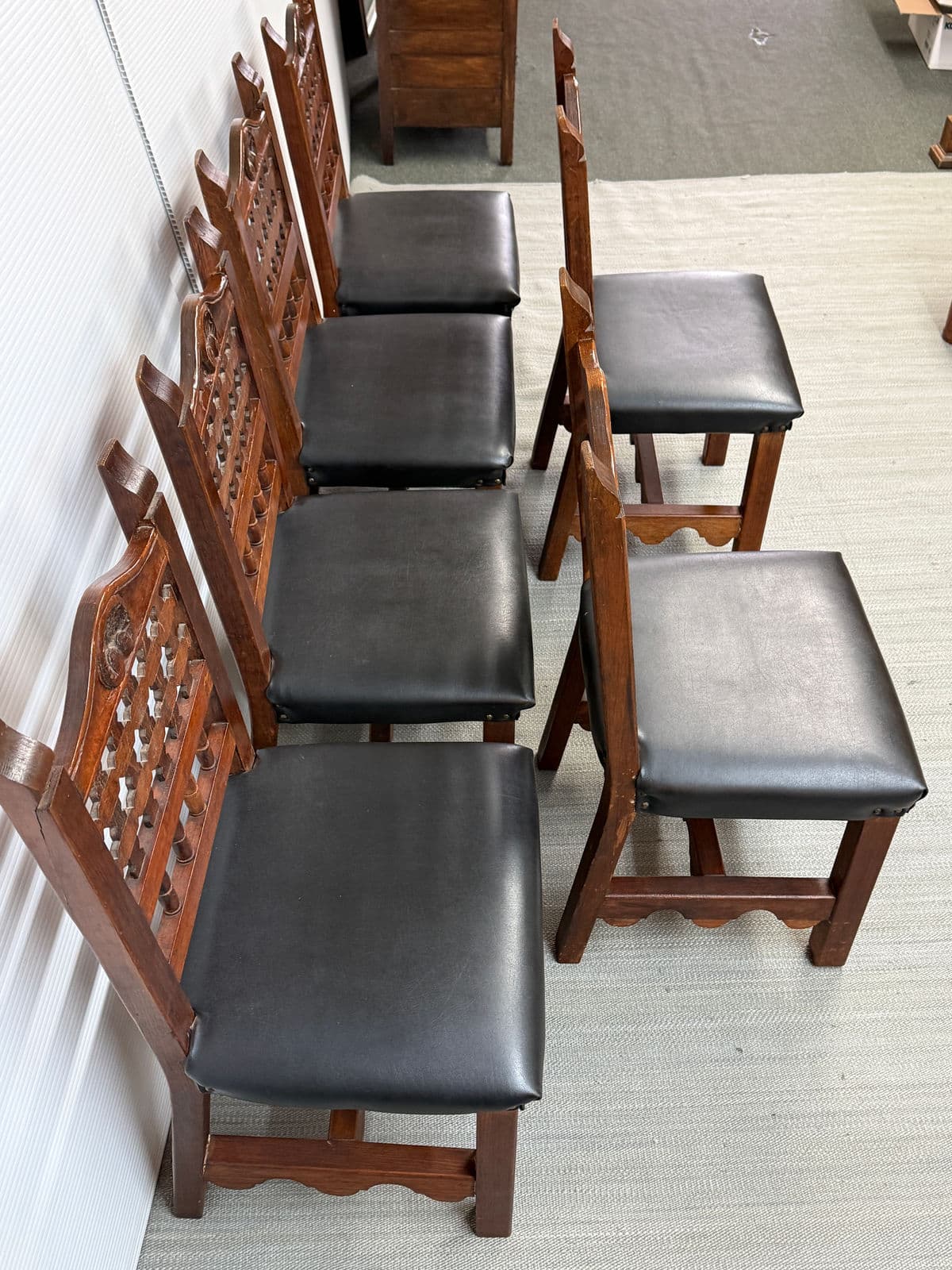 Moorish Revival Carved Dining Chairs, Set of Six - Thumbnail 8