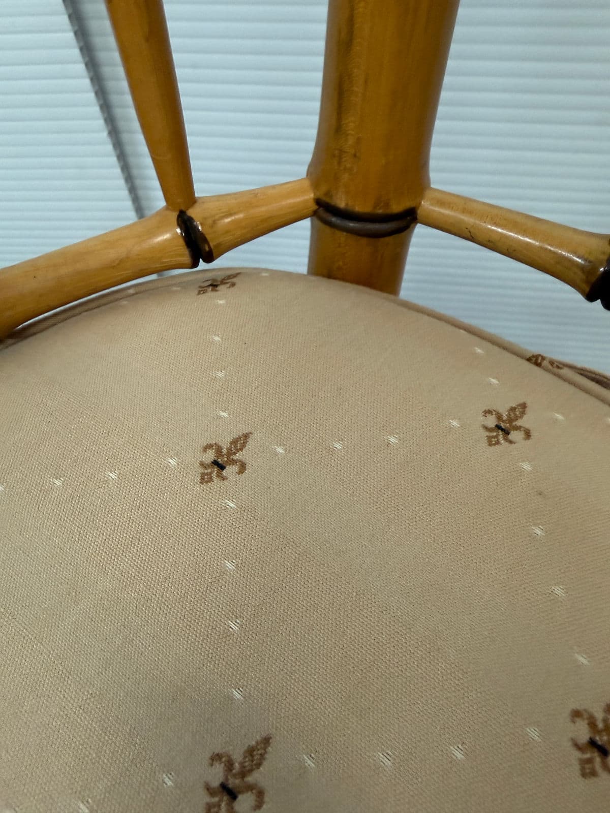 Circa 1960s Baker Furniture Faux Bamboo Windosr Chairs, Pair - Thumbnail 11