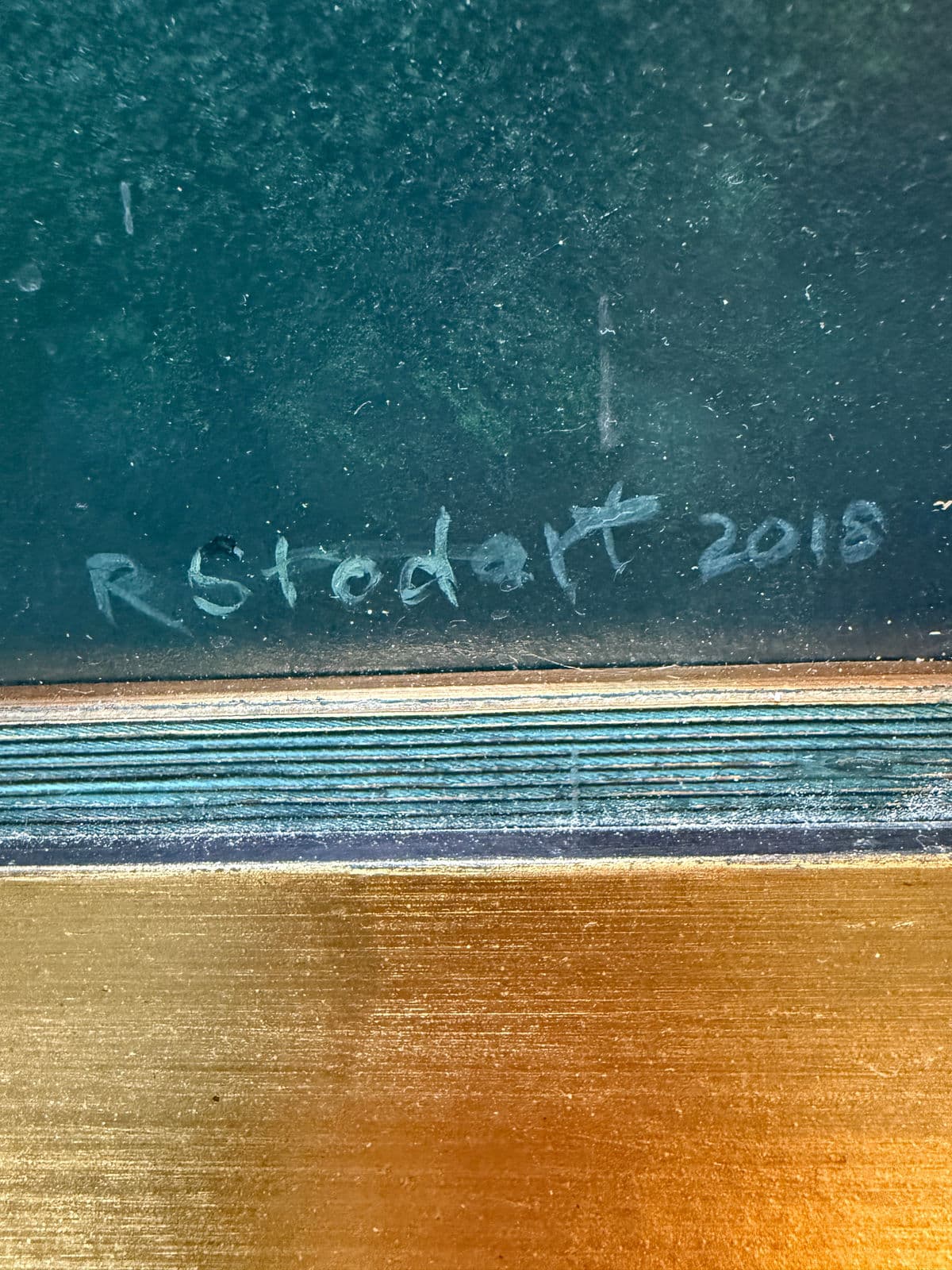 Circa 2018 Richard Stodart "Earth Ii" Original Painting, Framed - Thumbnail 5