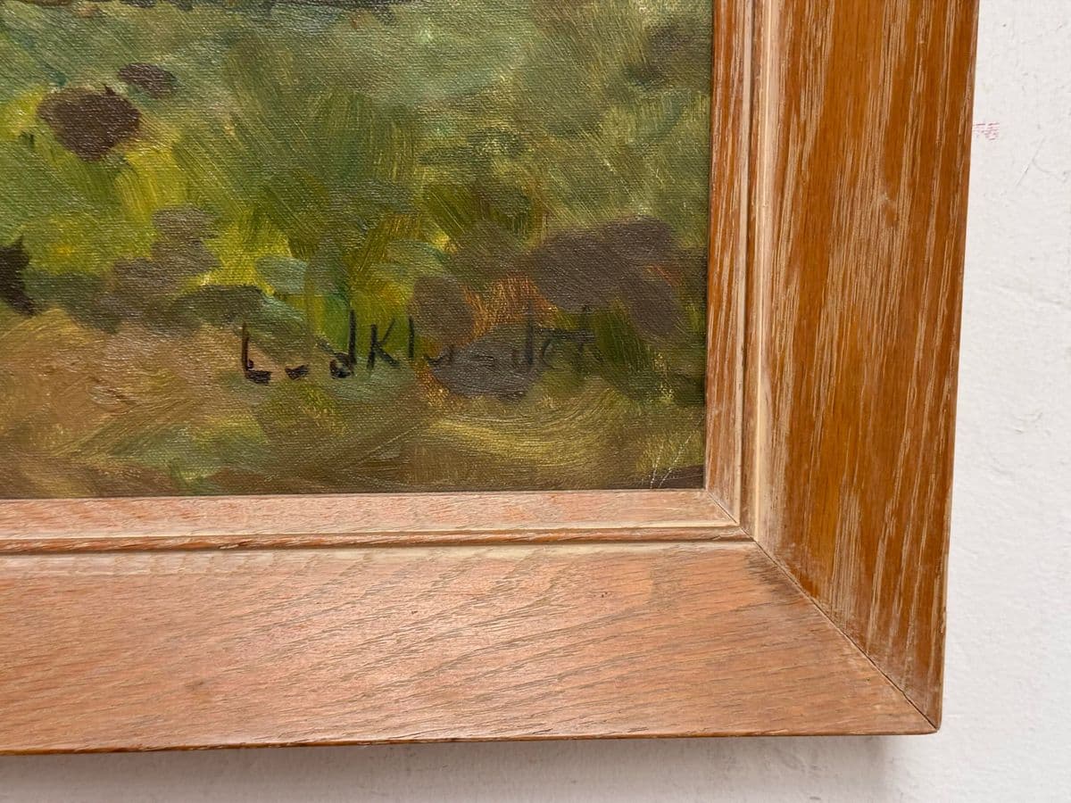 J. K. Mountain Village Oil Painting, Framed - Thumbnail 12