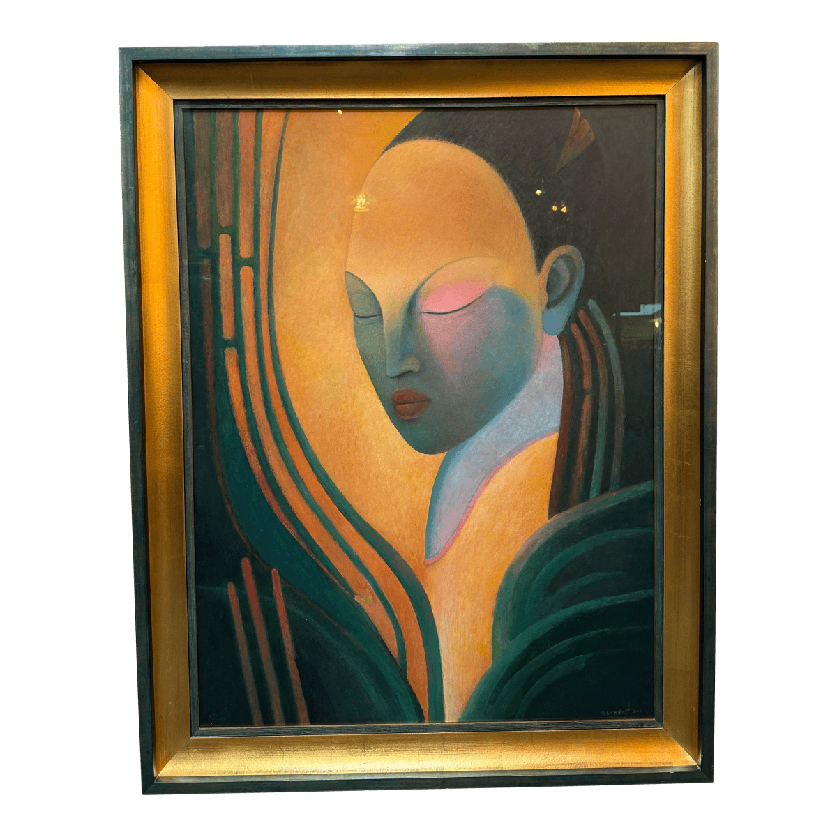 Circa 2018 Richard Stodart "Earth Ii" Original Painting, Framed - Thumbnail 2