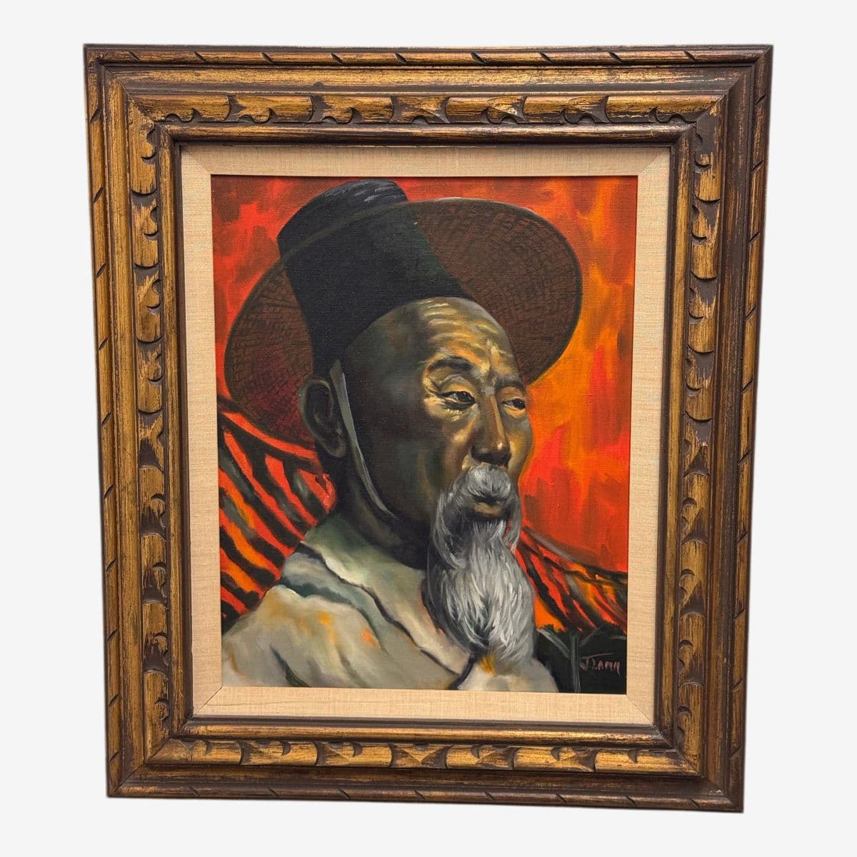 J. Lamm Portrait Oil Painting, Framed - Image 1