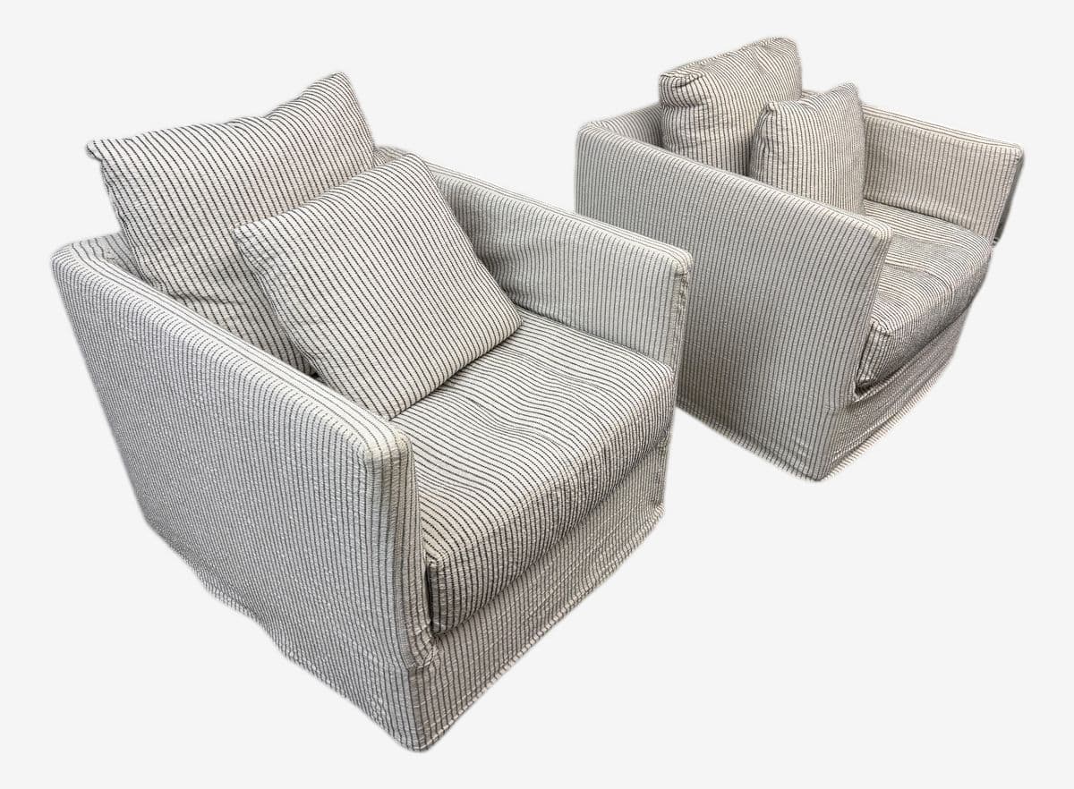 Verellen Millie Swivel Chairs + Slipcover Sets, Pair - Image 1