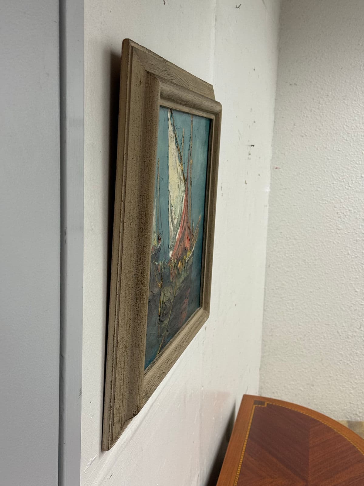 Late 20th Century J. Lamm Boats Seascape Oil Painting, Framed - Thumbnail 5